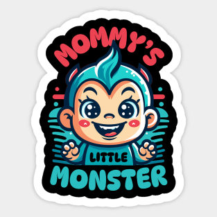 Mommy's Little Monster | Cute mischief baby design | Mom and baby love Sticker